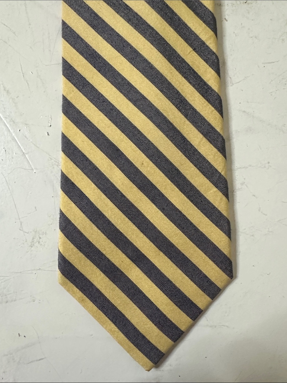 Vintage Lands' End SILK COTTON BLEND STRIPED HAND SEWN USA TIE